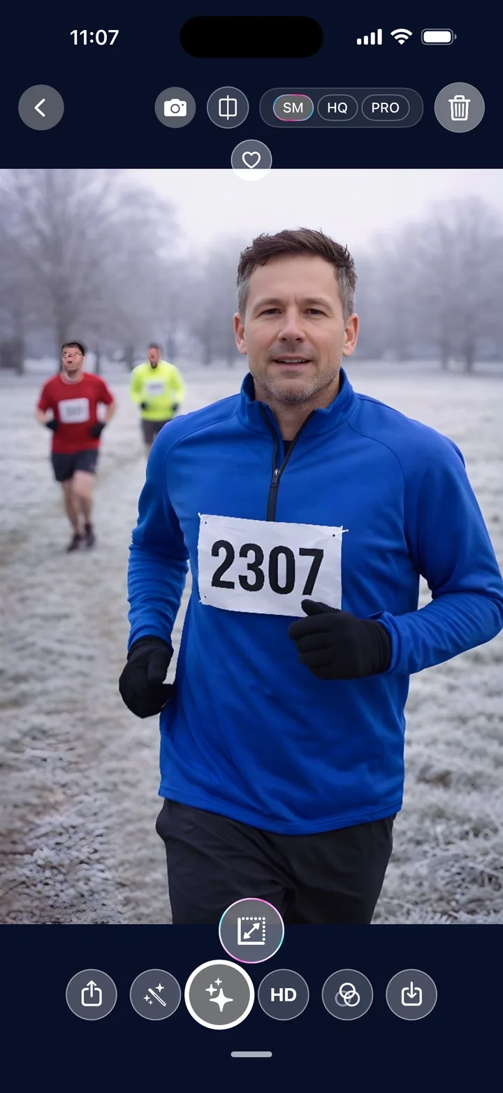 Enhanced photo of a runner in Tweaky